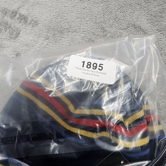 J. McLaughlin Blue Yellow Red Beanie hat One Size - Picture 6 of 6